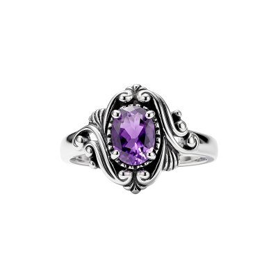 Sterling Silver African Amethyst Ring