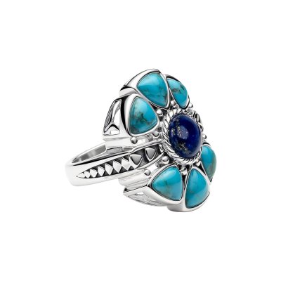 Sterling Silver Lapis Lazuli and Turquoise Ring