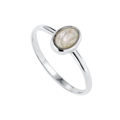 Sterling Silver Rainbow Moonstone Ring