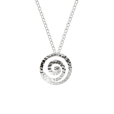 Sterling Silver Spiral Pendant With Chain 18 Inches