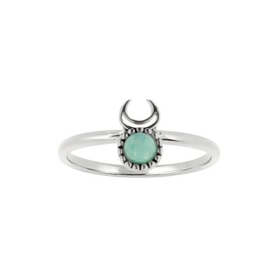 Sterling Silver Larimar Moon Ring