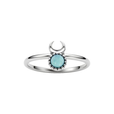 Sterling Silver Larimar Moon Ring