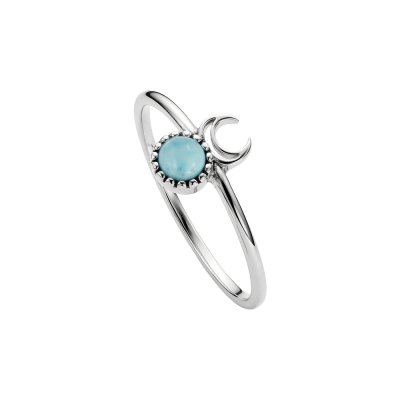 Sterling Silver Larimar Moon Ring