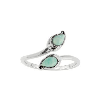 Sterling Silver Larimar bypass Ring