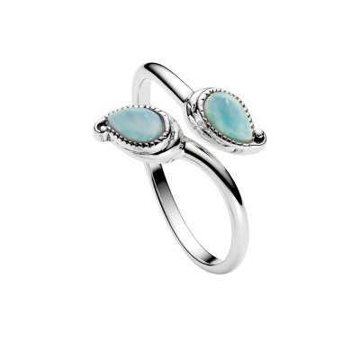 Sterling Silver Larimar bypass Ring