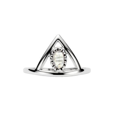 Sterling Silver Aleigha Rainbow Moonstone Ring