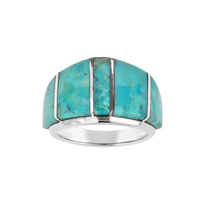 Sterling Silver Blue Turquoise Inlay Ring