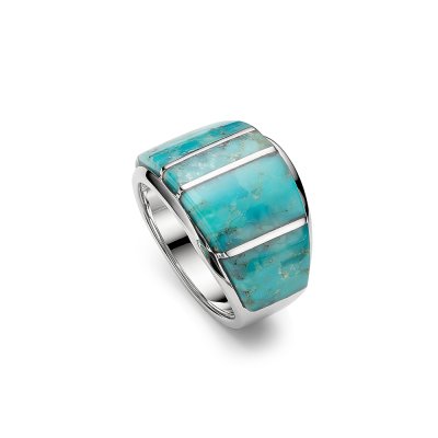 Sterling Silver Blue Turquoise Inlay Ring