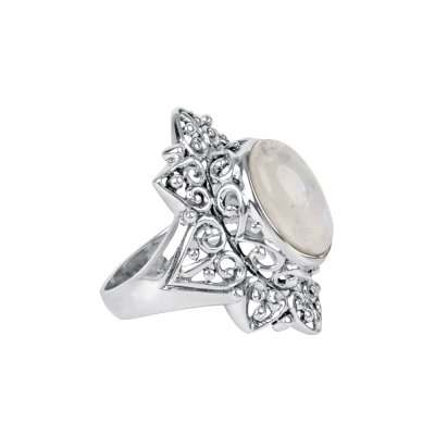 Sterling Silver Rainbow Moonstone Ring