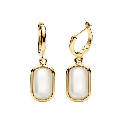 Sterling Silver Mother of Pearl Earrings Over 18K Yellow Gold Plated