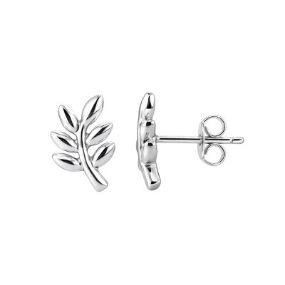 Sterling Silver Leaf Stud Earrings