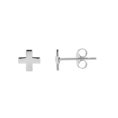 Sterling silver Cross Stud Earrings