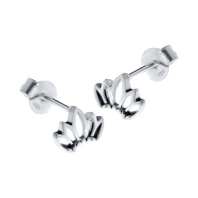 Sterling Silver Crown Crown Jewelry Stud Earrings