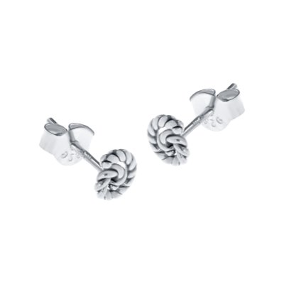 Sterling Silver Rope Spiral Stud Earrings