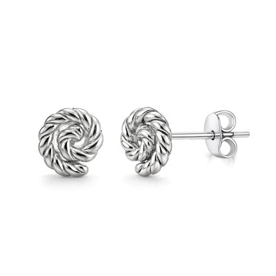 Sterling Silver Rope Spiral Stud Earrings