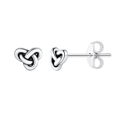 Sterling Silver Celtic Trinity Stud Earrings