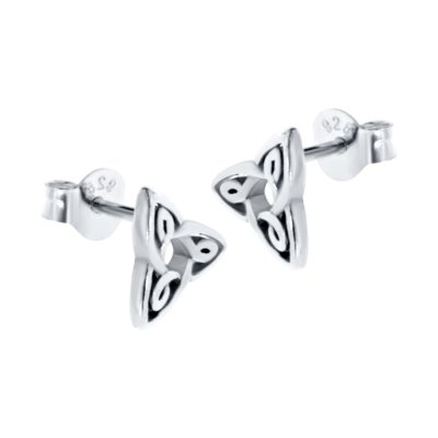 Sterling Silver Celtic Triquetra Stud Earrings