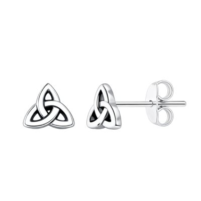 Sterling Silver Celtic Trinity Knot Stud Earrings