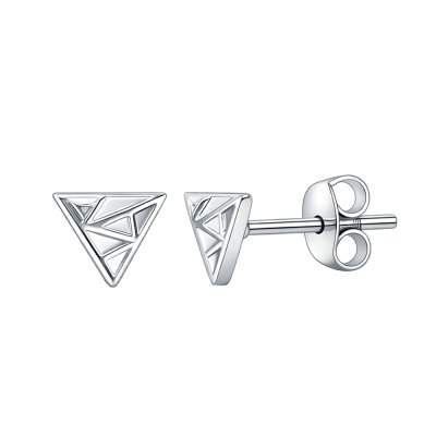 Sterling Silver Trianlge Stud Earrings