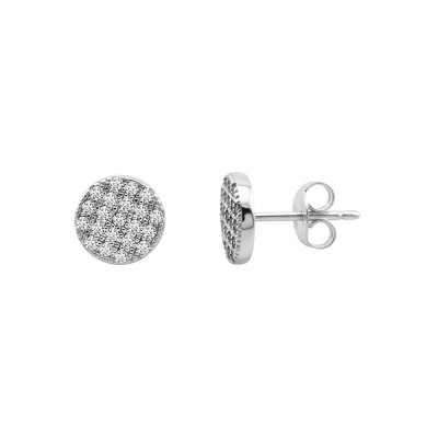 Sterling Silver White Cubic Zirconia Stud Earrings