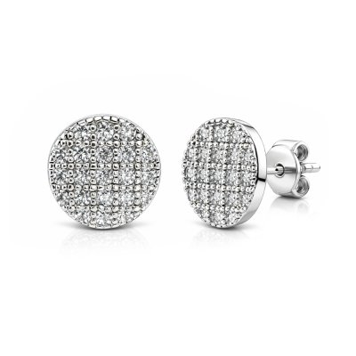 Sterling Silver White Cubic Zirconia Stud Earrings