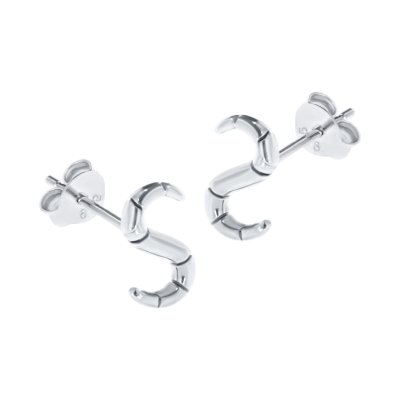 Sterling Silver Letter S Initial Stud Earrings
