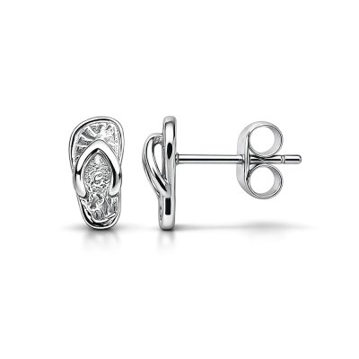 Sterling Silver Flip-Flop Stud Earrings