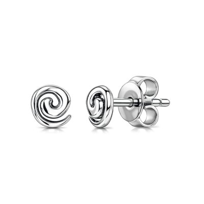 Sterling Silver Spiral Stud Earrings