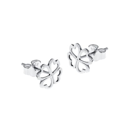 Sterling Silver Four-Leaf Clover Stud Earrings