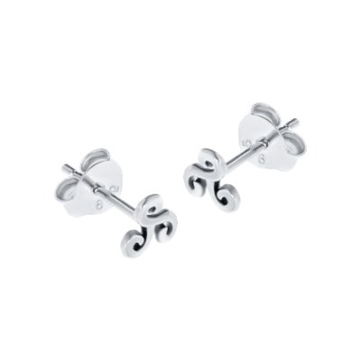 Sterling Silver Triple Spiral Stud Earrings