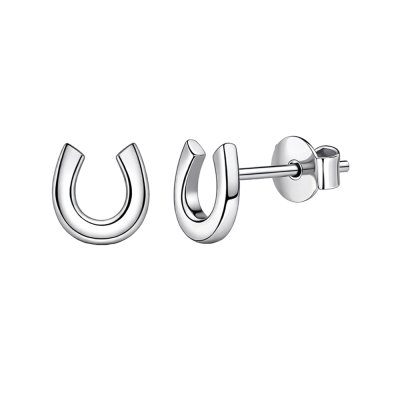Sterling Silver Horseshoe Stud Earrings
