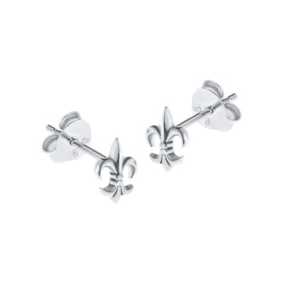 Sterling Silver Fleur de Lis Stud Earrings