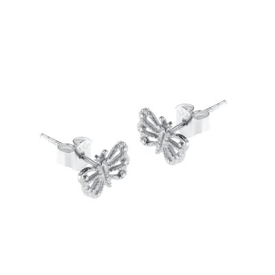 Sterling Silver Butterfly Stud Earrings