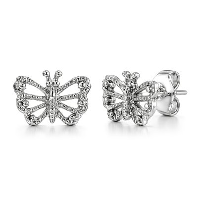 Sterling Silver Butterfly Stud Earrings