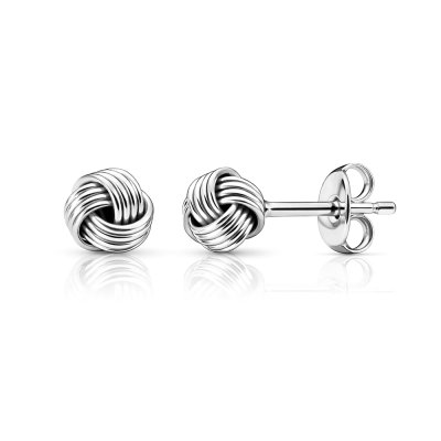 Sterling Silver Love Knot Stud Earrings