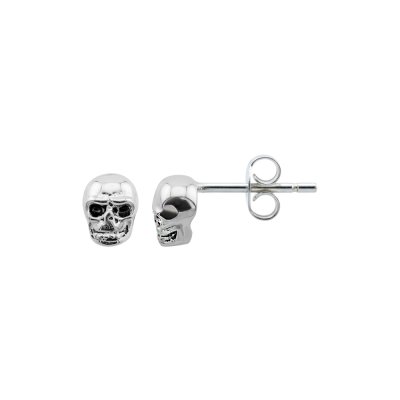 Sterling Silver Skull Stud Earrings