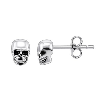 Sterling Silver Skull Stud Earrings