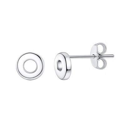 Sterling Silver Open Circle Stud Earrings