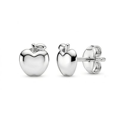 Sterling Silver Apple Stud Earrings