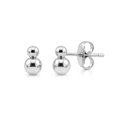 Sterling Silver Double Ball Stud Earrings