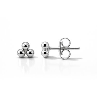 Sterling Silver Fourth Dot Stud Earrings