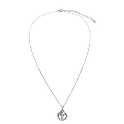Sterling Silver Detailed Coil Cobra Pendant With Chain 18 Inches
