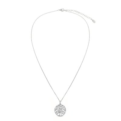 Sterling Silver Filigree Tree of Life Pendant With Chain 18 Inches