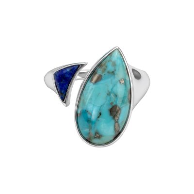 Sterling Silver Turquoise and Lapis Lazuli Ring