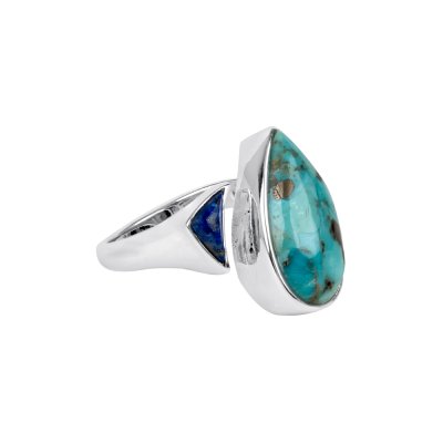 Sterling Silver Turquoise and Lapis Lazuli Ring