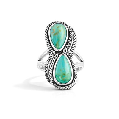 Sterling Silver Turquoise Leaf Ring