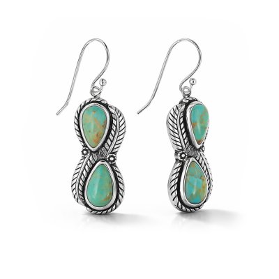 Sterling Silver Turquoise Leaf Earrings