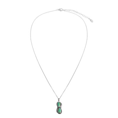 Sterling Silver Turquoise Leaf With Chain 18 Inches