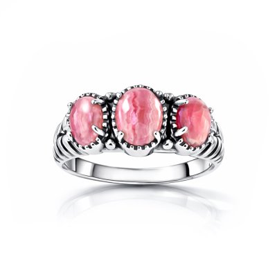 Sterling Silver Rhodochrosite Ring