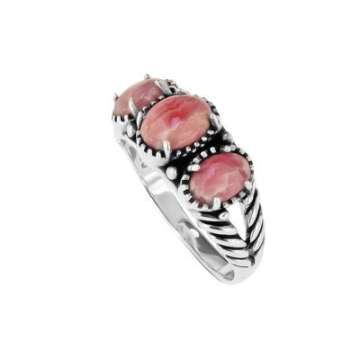 Sterling Silver Rhodochrosite Ring